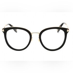 NEW In Case Marc Jacobs Women's Oversized Round Eyeglasses Black & Gold Clear